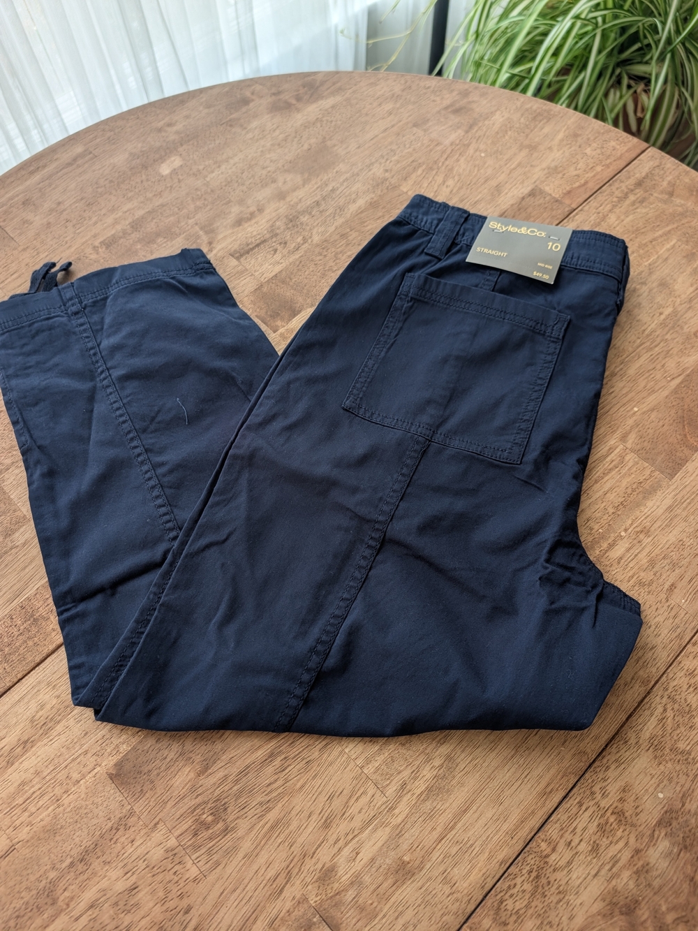 Style & Co. Women's Navy/Industrial Blue Mid Rise Pants